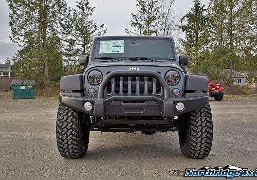 Photo of AEV Style Front Bumper with Winch Cradle, Bullbar, Tow Rings and Fog Light Inserts
