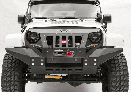 Photo of Fab Fours Front Full Width Grumper Winch Bumper with Integrated Skid Plate